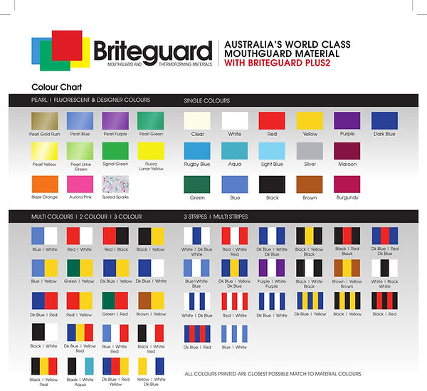 MOUTHGUARD COLOURS AAA Dental Lab